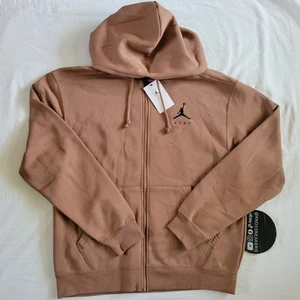 Nike Jordan Jumpman Fleece Full Zip Hoodie Brown DC9606 256 Men’s Size Medium - Picture 1 of 11