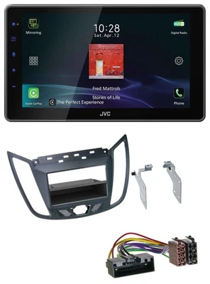 JVC DAB MP3 Bluetooth USB Autoradio für Ford C-Max / Kuga - dunkelgrau - Bild 1 von 4
