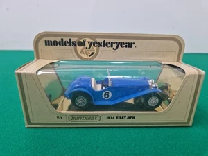 1:35 Matchbox Models of Yesteryear Y-3 Blue 1934 Riley MPH DieCast Car in Box - Picture 1 of 5