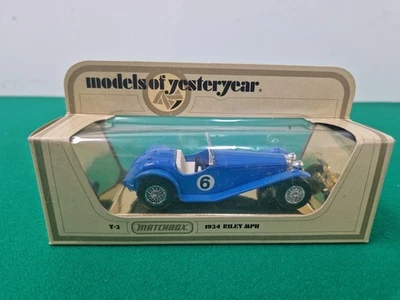 1:35 Matchbox Models of Yesteryear Y-3 Blue 1934 Riley MPH DieCast Car in Box - Image 1 of 4
