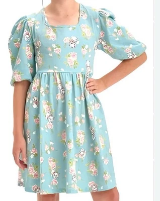 Disney Aristocats Marie Pink Blue Floral Design Short Sleeve Pullover Dress XL - Image 1 of 4