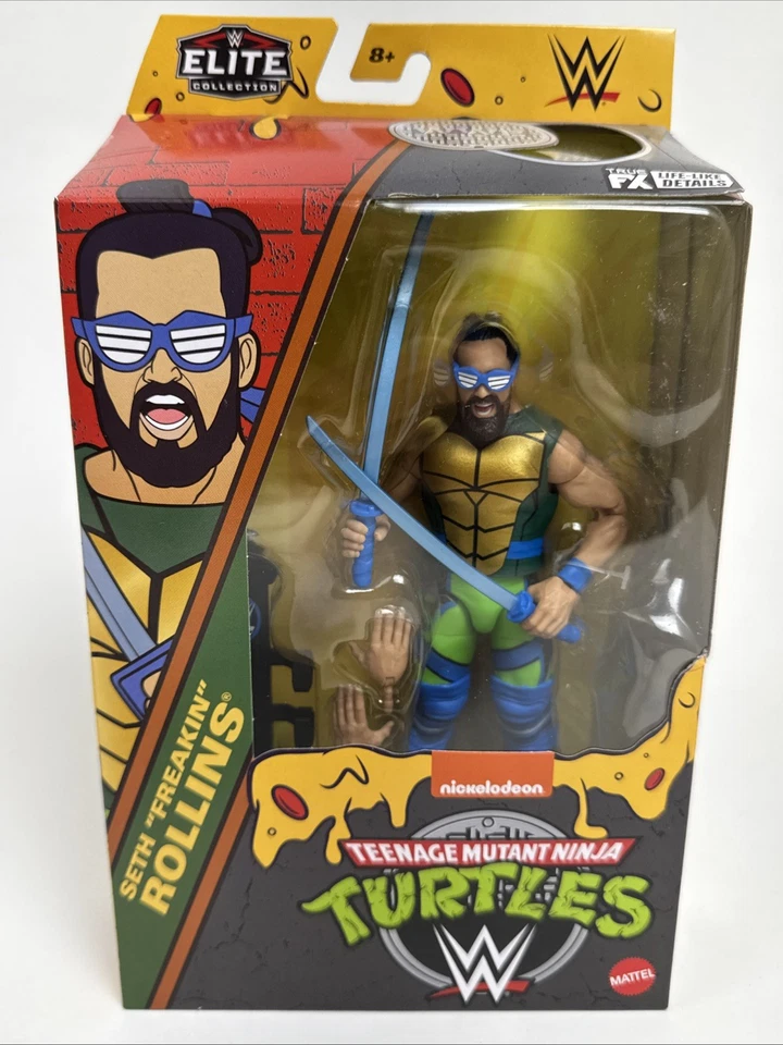Figura de acción TMNT X WWE Elite Collection Seth "Freakin" Rollins Leonardo sellada Foto 1 de 4