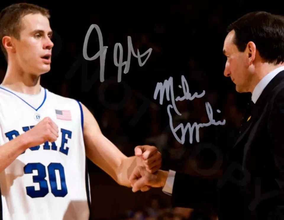Mike Krzyzewski / Jon Scheyer Auto 8x10 Signed Duke Blue Devils Reprint Photo - Image 1 of 1