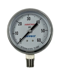 Hypro ASG Series 60 PSI Dry Gauge 2-1/2" Diameter, 1/4" MPT Lower Mount - ASG60 - Picture 1 of 5