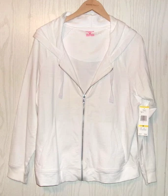 Jones New York Sport White Long Sleeves Sweatshirt Hoodie Zip Front Size M NEW - Image 1 of 4