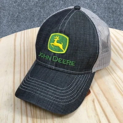 约翰迪尔卡车司机帽男女通用灰色操作系统可调节网眼背面刺绣标志 — 第 1/4 张图片