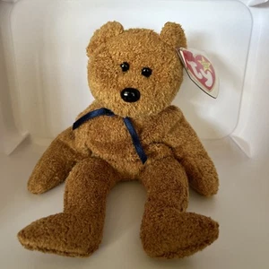 Ty Beanie Baby Fuzz Brown Teddy Bear Vtg. 9" Plush Stuffed Animal Toy Bean Bag.. - Picture 1 of 10