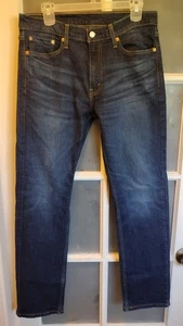Levis 513 Jeans Mens 32x32 Blue Slim Straight American Dark Wash Stretch Denim - Picture 1 of 15