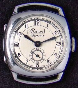 Carbel Sports Herren Cushion Handaufzug Vintage Swiss Uhr -- Ersatzteile/Reparaturen - Bild 1 von 3
