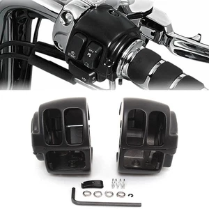 Black Hand Control Switch Housing Covers Fit for Harley Sportster Road King FLHR - Picture 1 of 17