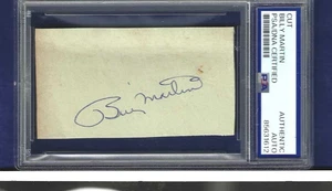 Billy Martin Autographed 2x3.5 Album Page NY Yankees Baseball Star PSA SLAB &Pic - Picture 1 of 2