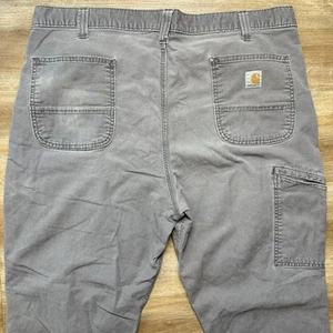 Carhartt Pants Men 42x30 Gray Relaxed Fit Stretch Canvas Workwear Construction - Picture 1 of 12