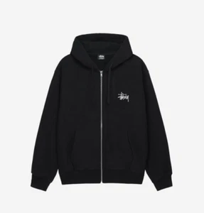 Stussy 2024 Basic Zip Hoodie, Black (100% Authentic) - Picture 1 of 2