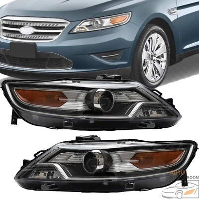 Halogen Headlamps Headlights Assembly For 2010 2011 2012 Ford Taurus left&right Foto 1 de 4