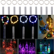 20 LED Wine Bottle Fairy String Lights Battery Cork Shaped Xmas Wedding Party 2M