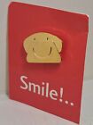 CHILDLINE GOLD TONE SMILING TELEPHONE PIN BADGE LAPEL BROOCH CHARITY CHARITIES