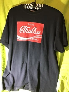 Vintage Worship Cthulhu Or Else Large Coca Cola Logo Parody Lovecraft - Picture 1 of 5