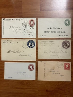 United States Postal Stationery In Lot # 10 - 6 Old Different Postal Envelopes. - Image 1 of 2