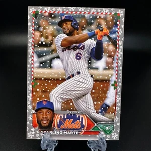 2023 Topps Holiday Starling Marte Metallic Snowflake #H53 New York Mets - Picture 1 of 2