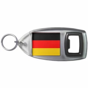 Germany Flag Bottle Opener Key Ring Plastic (97mm x 47mm) - Picture 1 of 2