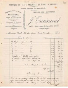 Invoice AM24320 Lyon 1909 J Trainard Hardware Foundry Tools - Picture 1 of 2