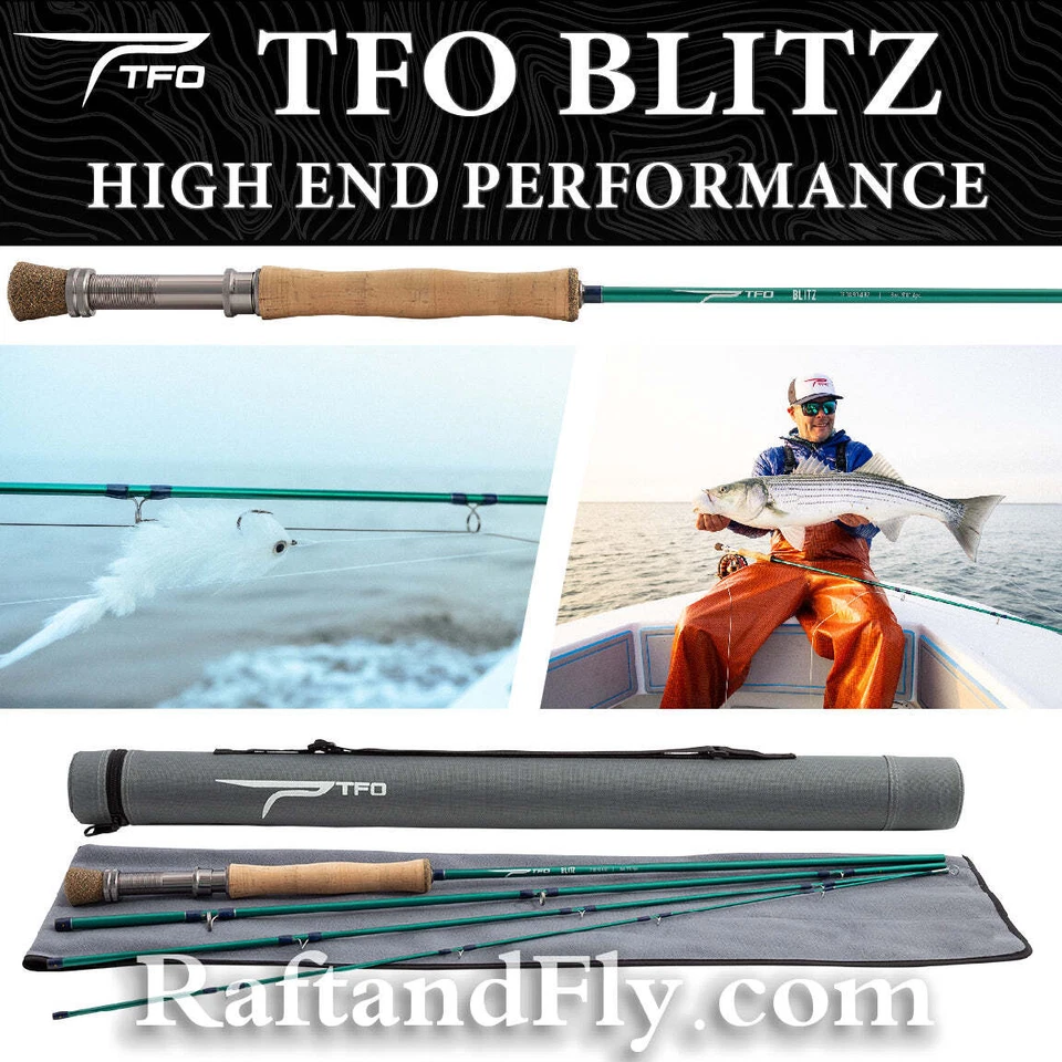 TFO Blitz 10wt 9'0 英寸咸水飞杆 - 终身 Warr。 免费送货 — 第 1/4 张图片