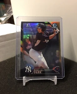 Hoy-Jun Park 1st 2016 Bowman Chrome BCP201 Yankees black & gold refractor - Picture 1 of 2