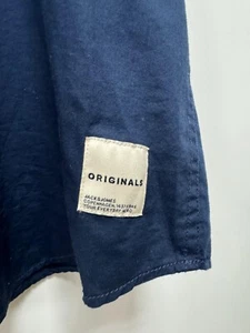 JACK & JONES Camicie Uomo Blu Navy Cotone Manica Corta Taglia 6XL - Foto 1 di 4