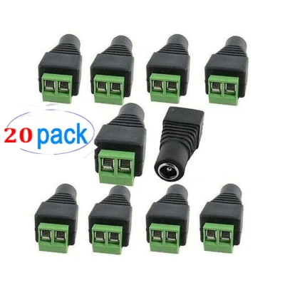  2.1mm DC female Jack Plug-into Power Connector Adapter CCTV security Camera 20p - Image 1 of 2