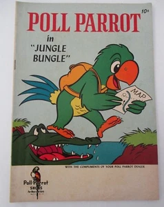 1958 POLL PAPAGEI im Dschungel Bungle Werbe-Comic von Poll Papageienschuhe - Bild 1 von 4