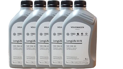 Original VW AUDI SKODA SEAT Motoröl 0W30 0W-30 LongLife III FE 5x1 Liter