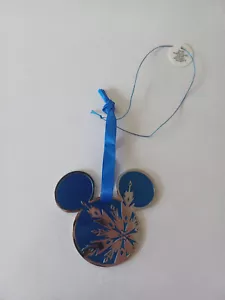 Mickey Mouse Azul Congelado Plata Reflectante Copo de Nieve Árbol de Navidad Adorno - Imagen 1 de 9