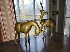 Pair of Vintage Brass Antelope, 