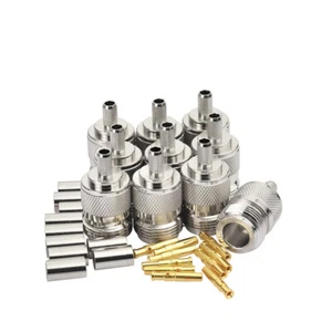 10-Pack N Type Female Crimp Solder Connector for RG58 LMR-195 RG400 RG142 Cable - Picture 1 of 5