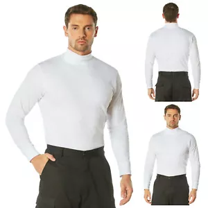 Men's Long Sleeve White Mock Turtleneck Law Enforcement Public Safety Duty Shirt - Picture 1 of 8