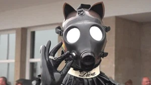 ISRAELI GAS MASK LATEX RUBBER GUMMI GAY FETISH BREATHPLAY GOTH BDSM - Picture 1 of 2