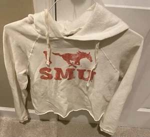 Retro Brand Hoodie Women’s Medium SMU  Southern Methodist University Cutoff - Picture 1 of 9