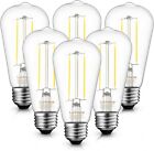 6 Lumiverse Vintage Led Edison Bulbs Cri 90+, 5.5W 60W Equivalent, 4000K Cool