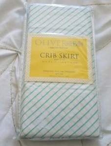 Gonna culla nuova con scatola OLIVER B edizione limitata blu bianca design a righe - Foto 1 di 4