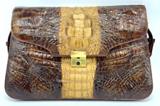 Vintage Genuine Crocodile Skin Shoulder Bag Made in Thailand