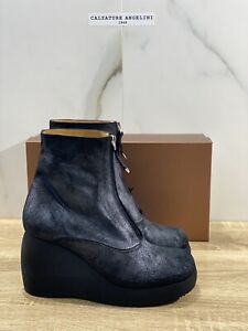 Audley  stivaletto donna pelle vintage black casual shoes boot 37.5