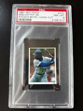Ken Griffey Jr. 1991 Red Foley Stars #120 Hand-Cut Sticker Rare! PSA NM-MT 8