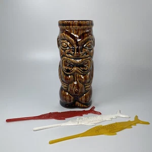 Vintage Tiki Vase Orchideen von Hawaii Bar Dekor Jimmys Hafen Rührstäbchen Becher - Bild 1 von 9
