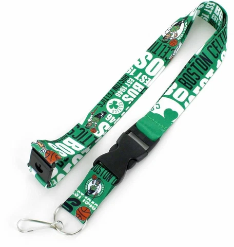 Boston Celtics Dynamic Design Lanyard [NEW] NBA Key Chain Ring ID Badge Cover
