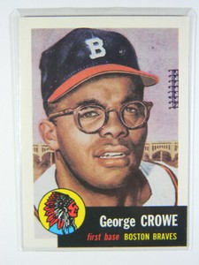 GEORGE CROWE #3 Boston Braves-Topps 1953 Series Baseball Archives-1991 Reprint