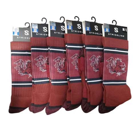 South Carolina Gamecocks Premium Socks Crew Cut Athletic Wear Lot of 6 Wholesale Cover