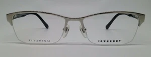 Burberry B 1277TD Silver 1005 Semi Rim Titanium Metal Eyeglasses Frame 55-17-145 - Picture 1 of 4