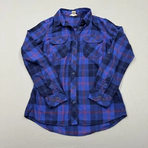 Duluth Shirt Womens Small Blue Plaid Long Sleeve Button Pocket Outdoor Workwear - Picture 1 of 6