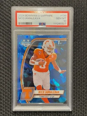 2024 Bowman Sapphire Nico Iamaleava  #139 PSA 10 GEM MINT - Image 1 of 2