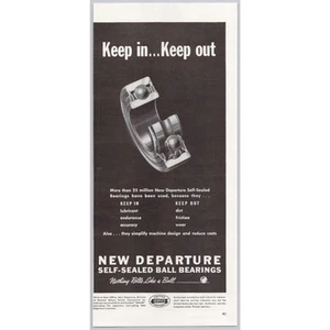 New Departure Self Sealed Ball Bearings 1940 Vintage Print Ad Bristol CT - Picture 1 of 1